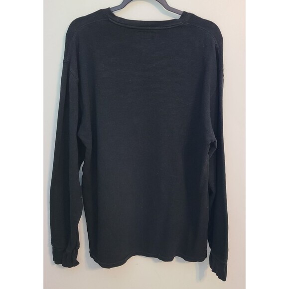 Polo Ralph Lauren Mens XL Waffle Thermal Black Pullover Shirt Red Pony Preppy - Picture 2 of 10